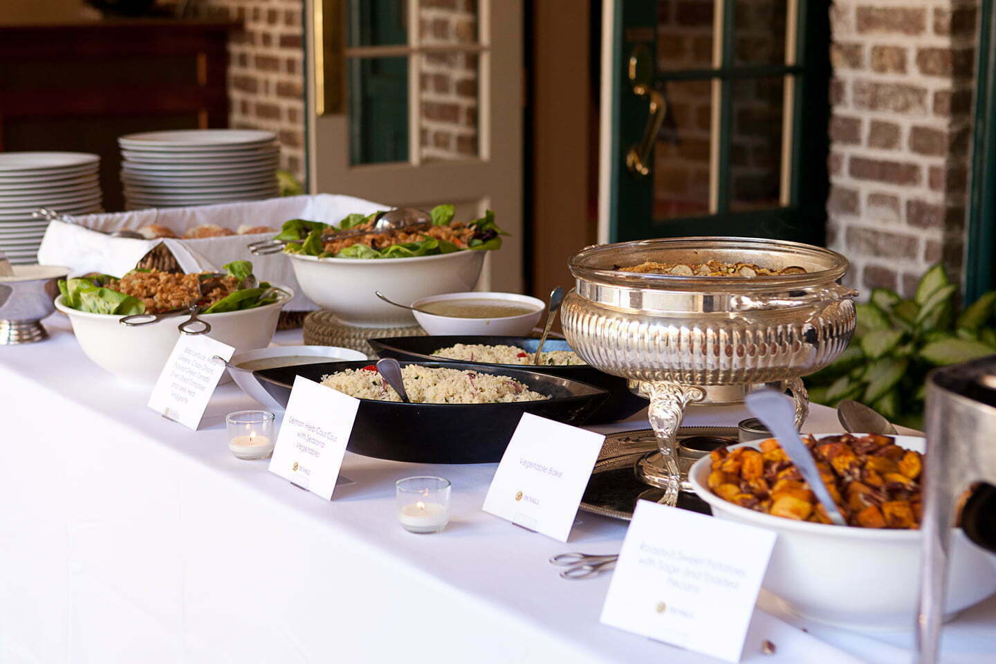 Bridal shower catering table in Charleston